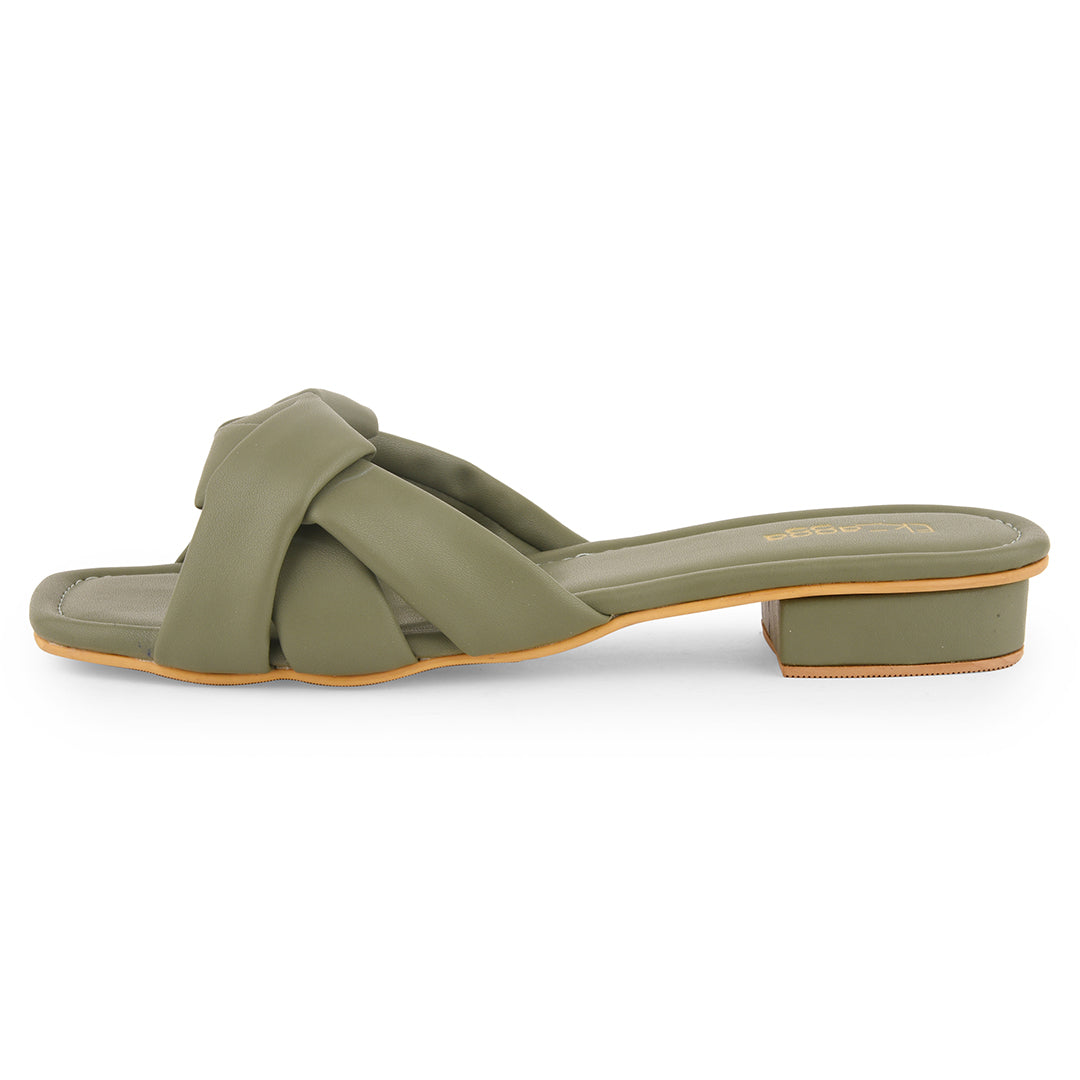 Olive Sandals at Kamakhyaa by EK_agga. This item is Green, Heels, Less than $50, Open Toes, Party Wear, Patent leather, Regular Fit, Solids, Vegan