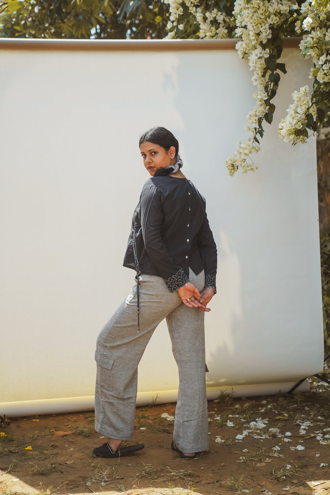 Patch Pocket Pants at Kamakhyaa by Lafaani. This item is 100% pure cotton, Black, Casual Wear, Natural with azo free dyes, Organic, Pants, Regular Fit, Solids, Sonder, Womenswear