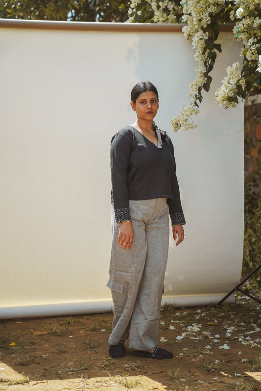 Patch Pocket Pants at Kamakhyaa by Lafaani. This item is 100% pure cotton, Black, Casual Wear, Natural with azo free dyes, Organic, Pants, Regular Fit, Solids, Sonder, Womenswear