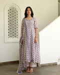 Pink Chanderi Silk Kurta Set With Dupatta at Kamakhyaa by Taro. This item is Chiffon, Evening Wear, Gulzar Taro, Indian Wear, July Sale, July Sale 2023, Kurta Set With Dupatta, Mulmul, Natural, Pink, Regular Fit, Solids, Womenswear