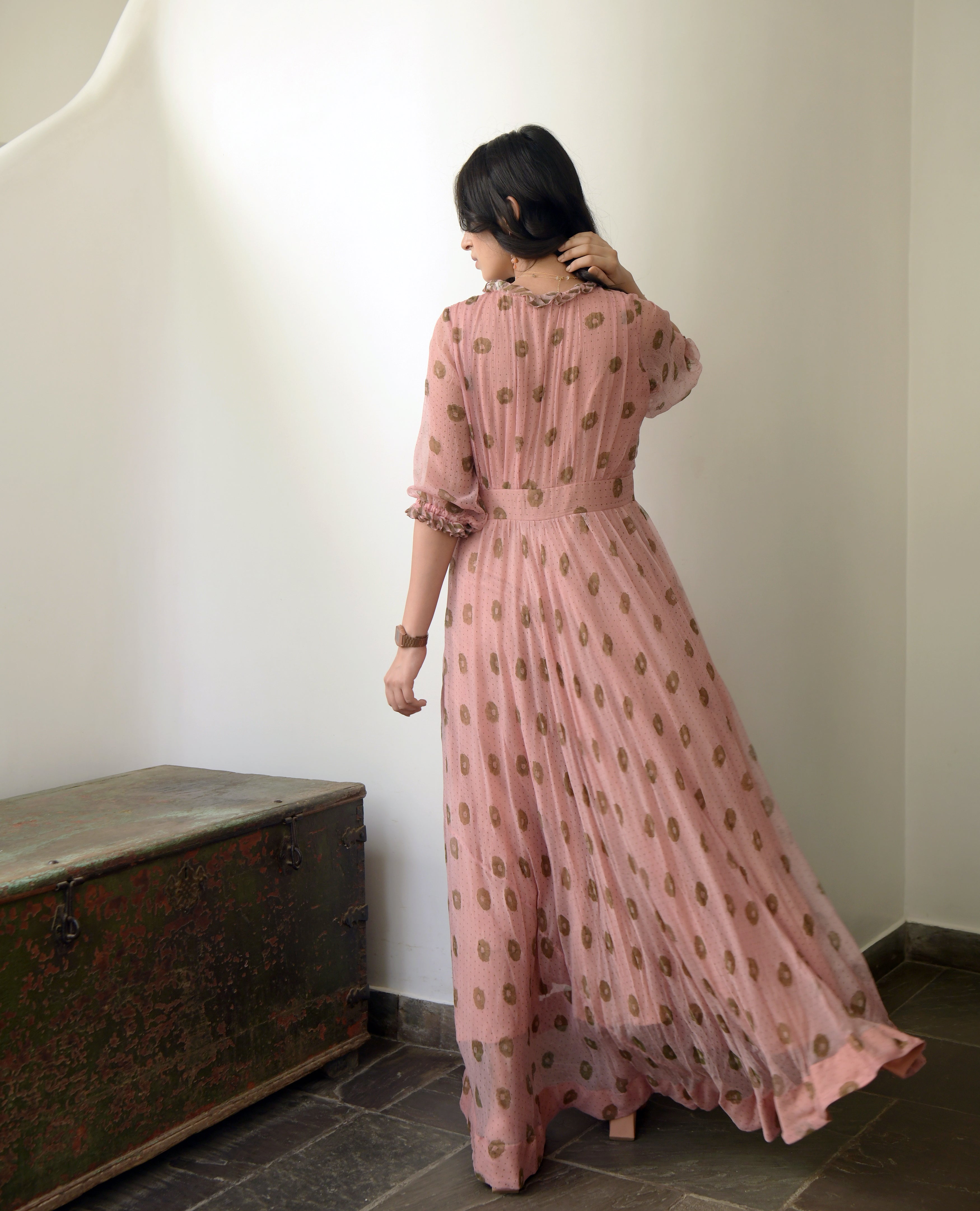 Buy 1940's Floral Printed Chiffon Gown Online in India - Etsy