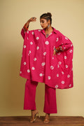 Pink Cotton Co-ord Set at Kamakhyaa by Keva. This item is 100% cotton, Co-ord Sets, Fusion Wear, Natural, New, Ombre & Dyes, party, Party Wear Co-ords, Pink, Relaxed Fit, Saba, Womenswear