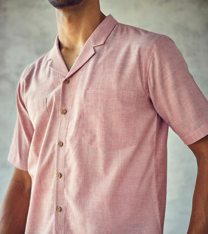 Pink Cotton Mens Shirt at Kamakhyaa by Khara Kapas. This item is Casual Wear, Cotton, For Him, Menswear, Natural, New, Pink, Regular Fit, Selfsame, Shirts, Solids, Tops