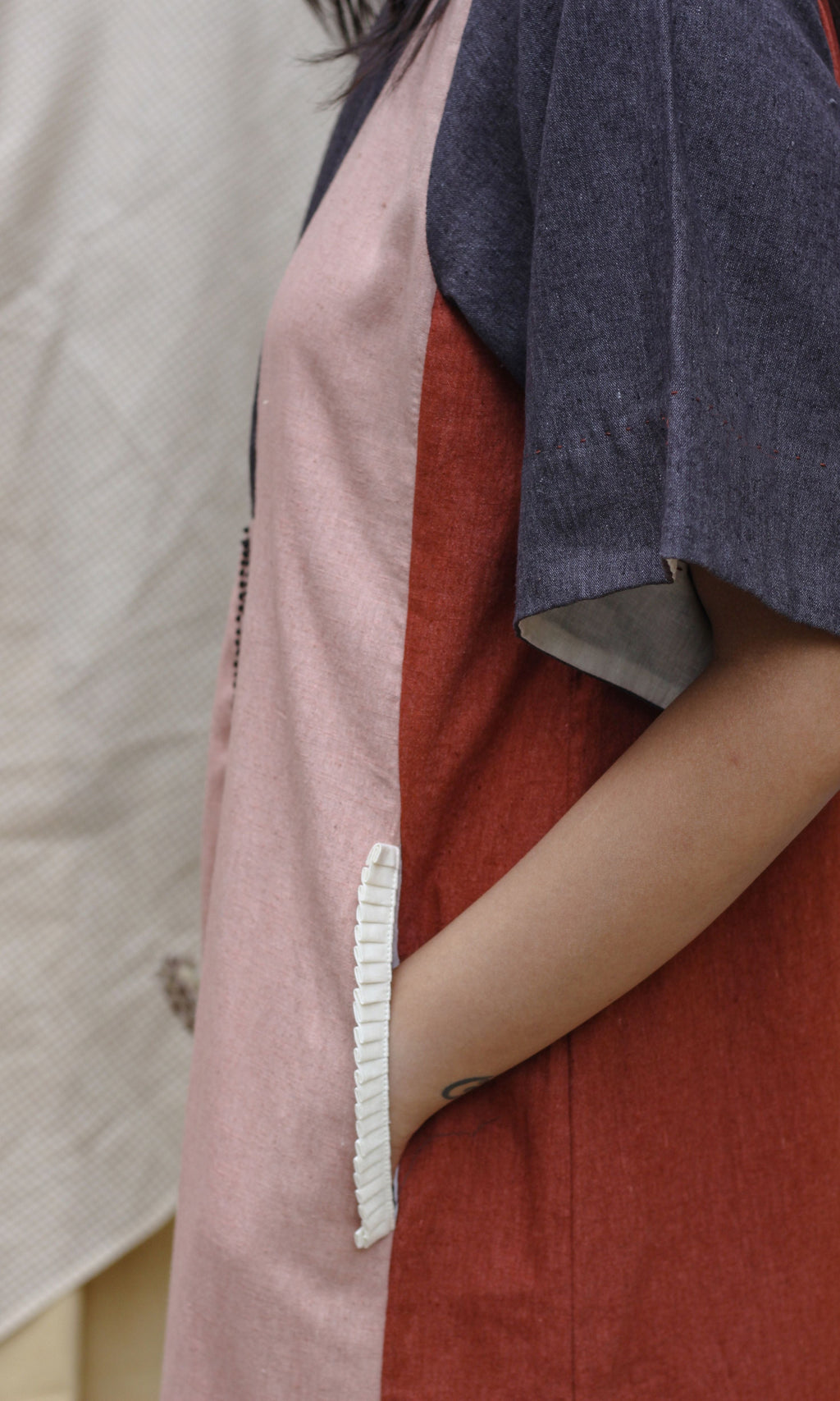 Pink Cotton Midi Dress at Kamakhyaa by Chambray & Co.. This item is Casual Wear, Hand Spun Cotton, Midi Dresses, Natural, Pink, Red, Regular Fit, Render, Solids, Womenswear