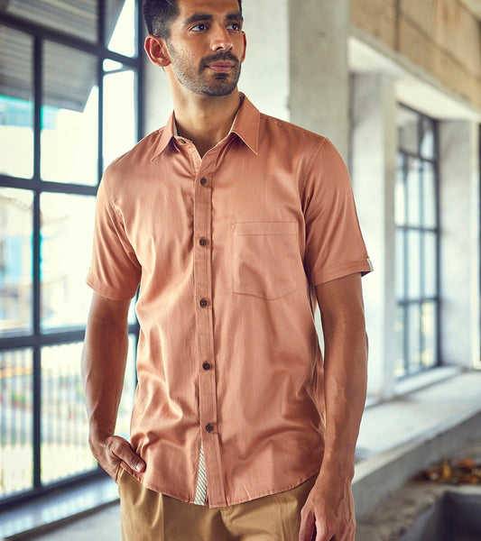 Pink Cotton Shirt at Kamakhyaa by Khara Kapas. This item is Casual Wear, Cotton, For Anniversary, For Father, For Him, Menswear, Natural, New, Pink, Regular Fit, Shirts, Solids, Tops
