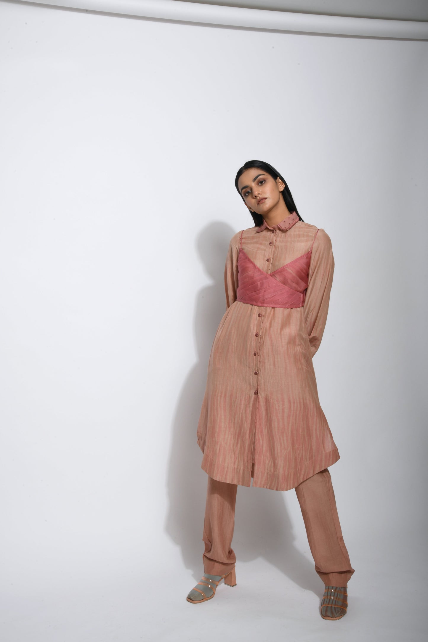 Pink Cotton Silk Crop Top at Kamakhyaa by The Loom Art. This item is Between the Lines, Bralette Tops, Brown, Cotton Silk, Crop Tops, Fall, July Sale, July Sale 2023, Natural, Party Wear, Regular Fit, Solids, Tops, Womenswear