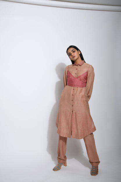 Pink Cotton Silk Crop Top at Kamakhyaa by The Loom Art. This item is Between the Lines, Bralette Tops, Brown, Cotton Silk, Crop Tops, Fall, July Sale, July Sale 2023, Natural, Party Wear, Regular Fit, Solids, Tops, Womenswear