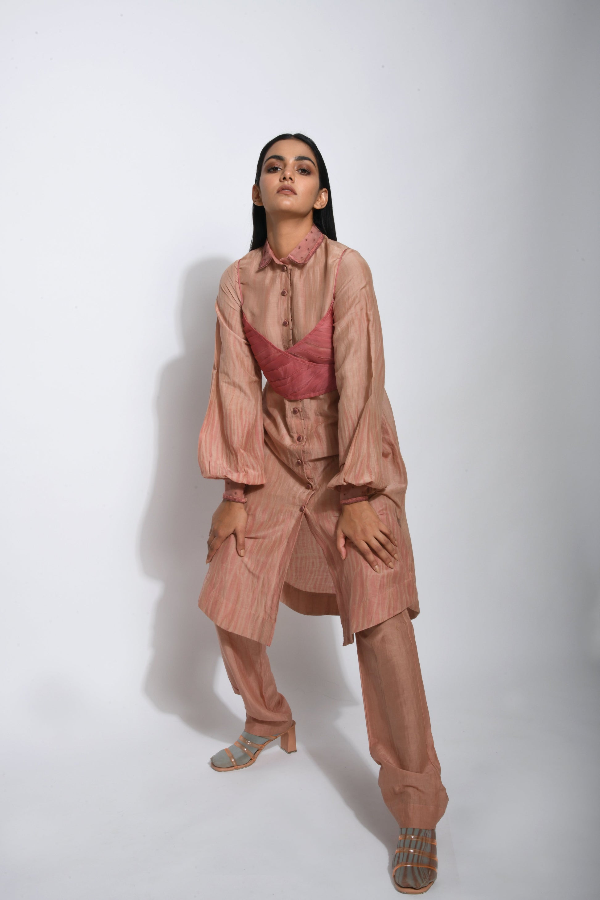 Pink Cotton Silk Crop Top at Kamakhyaa by The Loom Art. This item is Between the Lines, Bralette Tops, Brown, Cotton Silk, Crop Tops, Fall, July Sale, July Sale 2023, Natural, Party Wear, Regular Fit, Solids, Tops, Womenswear