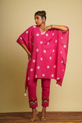 Pink Embellished Cotton Co-ord Set at Kamakhyaa by Keva. This item is 100% cotton, Best Selling, Co-ord Sets, Fusion Wear, Kaftan Set, Natural, New, Ombre & Dyes, party, Party Wear Co-ords, Pink, Relaxed Fit, Saba, Womenswear