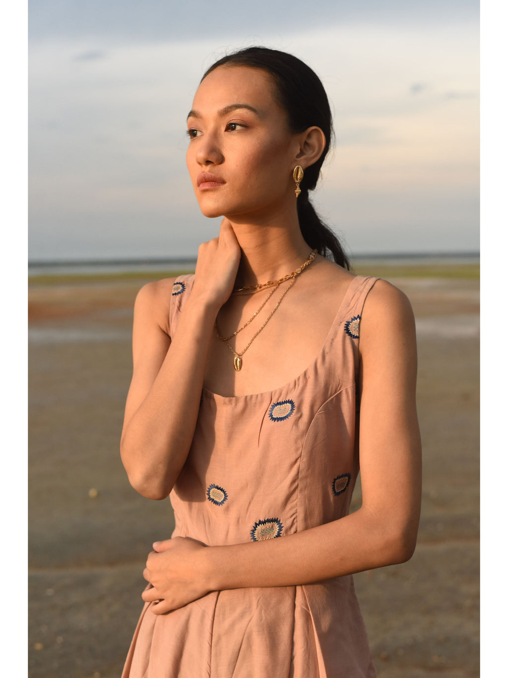 Pink Embroidered Jumpsuit at Kamakhyaa by The Loom Art. This item is Cotton Silk, July Sale, July Sale 2023, Jumpsuits, Natural, Party Wear, Pink, Regular Fit, Serendipity, Solids, Womenswear