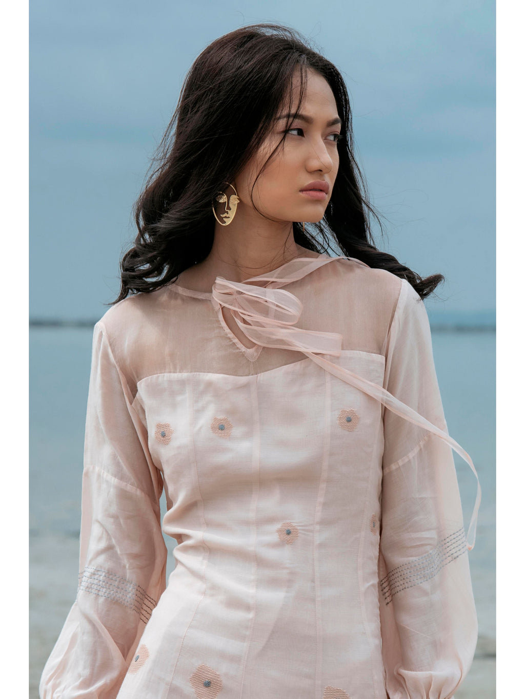 Pink Embroidered Maxi Dress at Kamakhyaa by The Loom Art. This item is Embroidered, July Sale, July Sale 2023, Maxi Dresses, Natural, Ombre & Dyes, Party Wear, Pink, Regular Fit, Serendipity, Womenswear