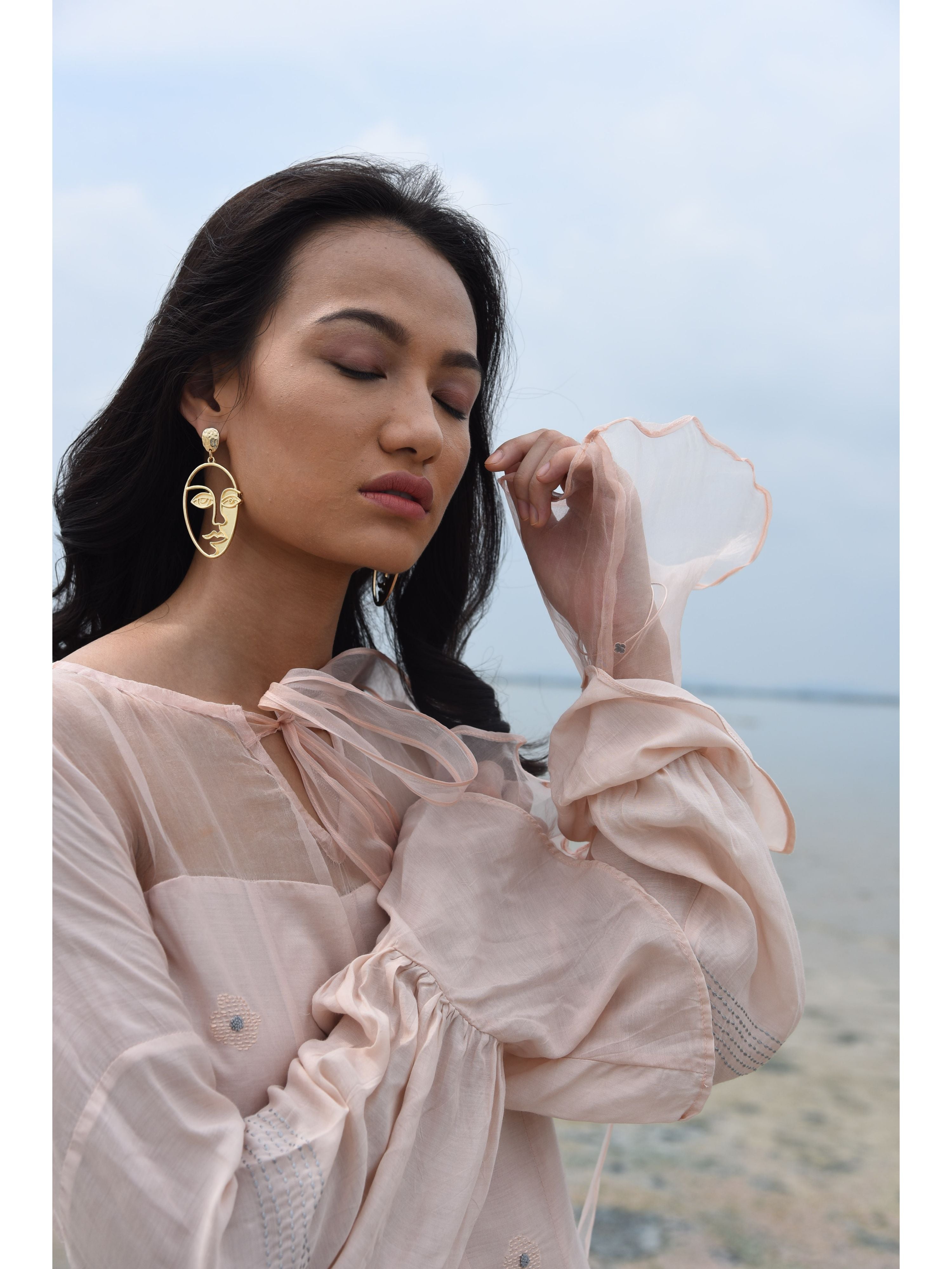 Pink Embroidered Maxi Dress at Kamakhyaa by The Loom Art. This item is Embroidered, July Sale, July Sale 2023, Maxi Dresses, Natural, Ombre & Dyes, Party Wear, Pink, Regular Fit, Serendipity, Womenswear