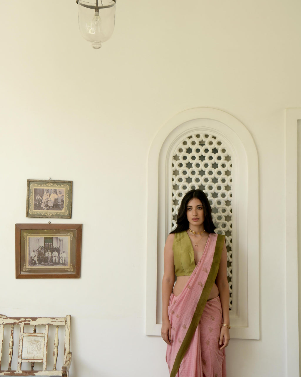 Pink Hand Block Printed Saree Set at Kamakhyaa by Taro. This item is Evening Wear, Gulzar Taro, Handwoven Cotton, Indian Wear, July Sale, July Sale 2023, Natural, Pink, Prints, Regular Fit, Saree Sets, Womenswear