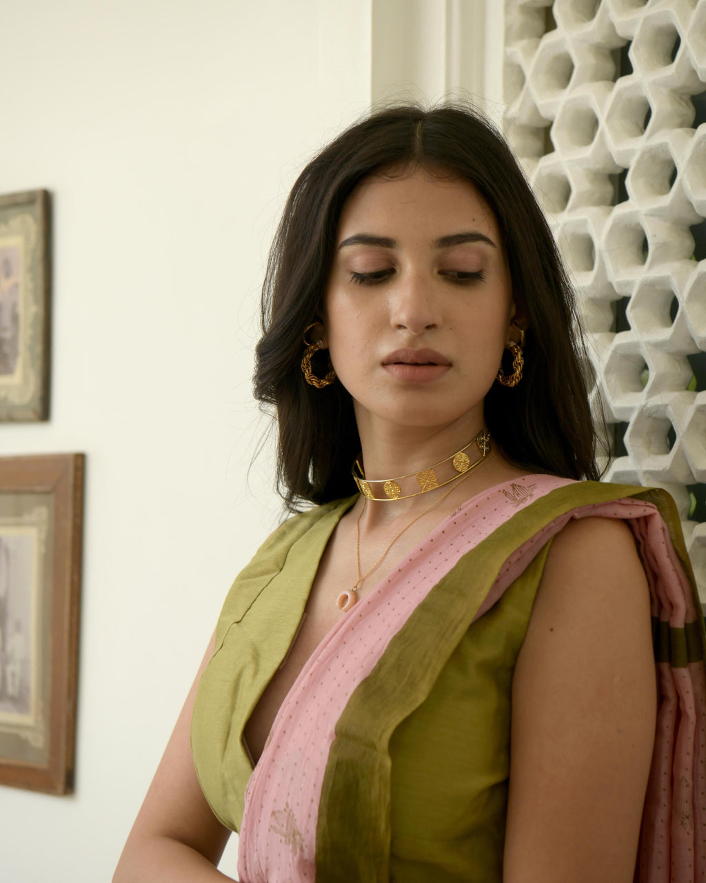 Pink Hand Block Printed Saree Set at Kamakhyaa by Taro. This item is Evening Wear, Gulzar Taro, Handwoven Cotton, Indian Wear, July Sale, July Sale 2023, Natural, Pink, Prints, Regular Fit, Saree Sets, Womenswear
