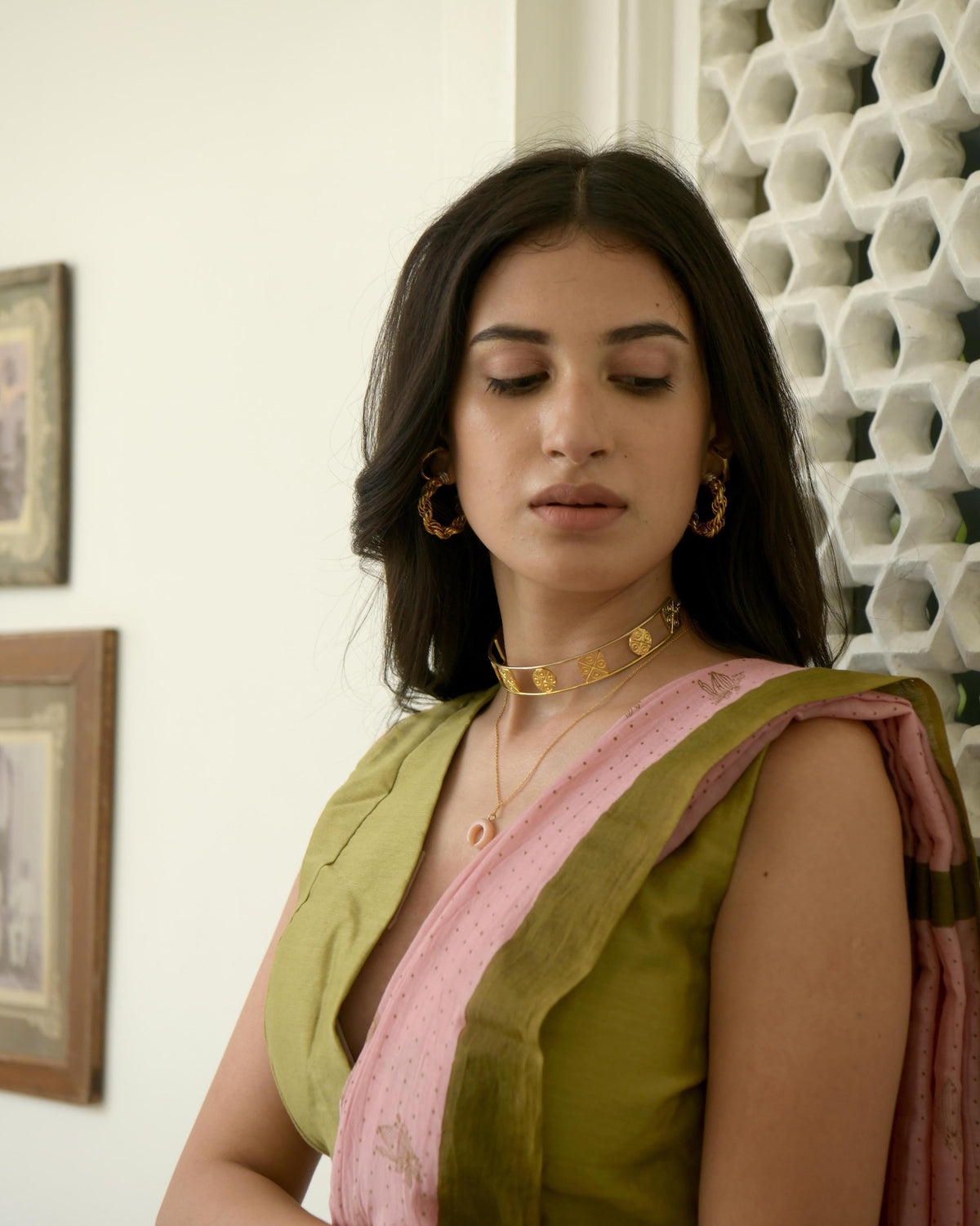 Pink Hand Block Printed Saree Set at Kamakhyaa by Taro. This item is Evening Wear, Gulzar Taro, Handwoven Cotton, Indian Wear, July Sale, July Sale 2023, Natural, Pink, Prints, Regular Fit, Saree Sets, Womenswear