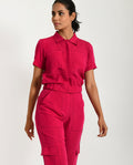 Pink Linen Crop Top at Kamakhyaa by Rias Jaipur. This item is Casual Wear, Crop Tops, Linen Blend, Natural, Pink, Regular Fit, Solids, Womenswear, Yaadein