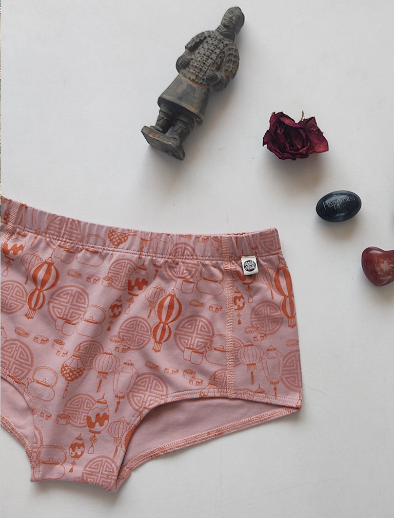 Pink Organic Printed Boy Shorts at Kamakhyaa by Wear Equal. This item is Boyshorts, Brown, Casual Wear, Cotton, Less than $50, lingerie, Natural, panties, Pink, Prints, Products less than $25, Regular Fit, Womenswear
