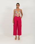 Pink Pants at Kamakhyaa by Rias Jaipur. This item is Casual Wear, Linen Blend, Natural, Pants, Pink, Relaxed Fit, Solids, Womenswear, Yaadein