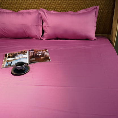 Pink Paradise Bedsheet with 2 Pillow Covers at Kamakhyaa by Aetherea. This item is 100% Cotton, 300 TC, 400 TC, 500 TC, Bedsheets, Home, King, Pink, Plain, Plain Bedsheets, Queen, Solid