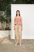 Pink Sleeveless Back Bow Top at Kamakhyaa by Anushé Pirani. This item is Cotton Hemp, Nostalgic Whispers, Pink, Regular Fit, Sleeveless, solid, Tops & Shirts, Womenswear