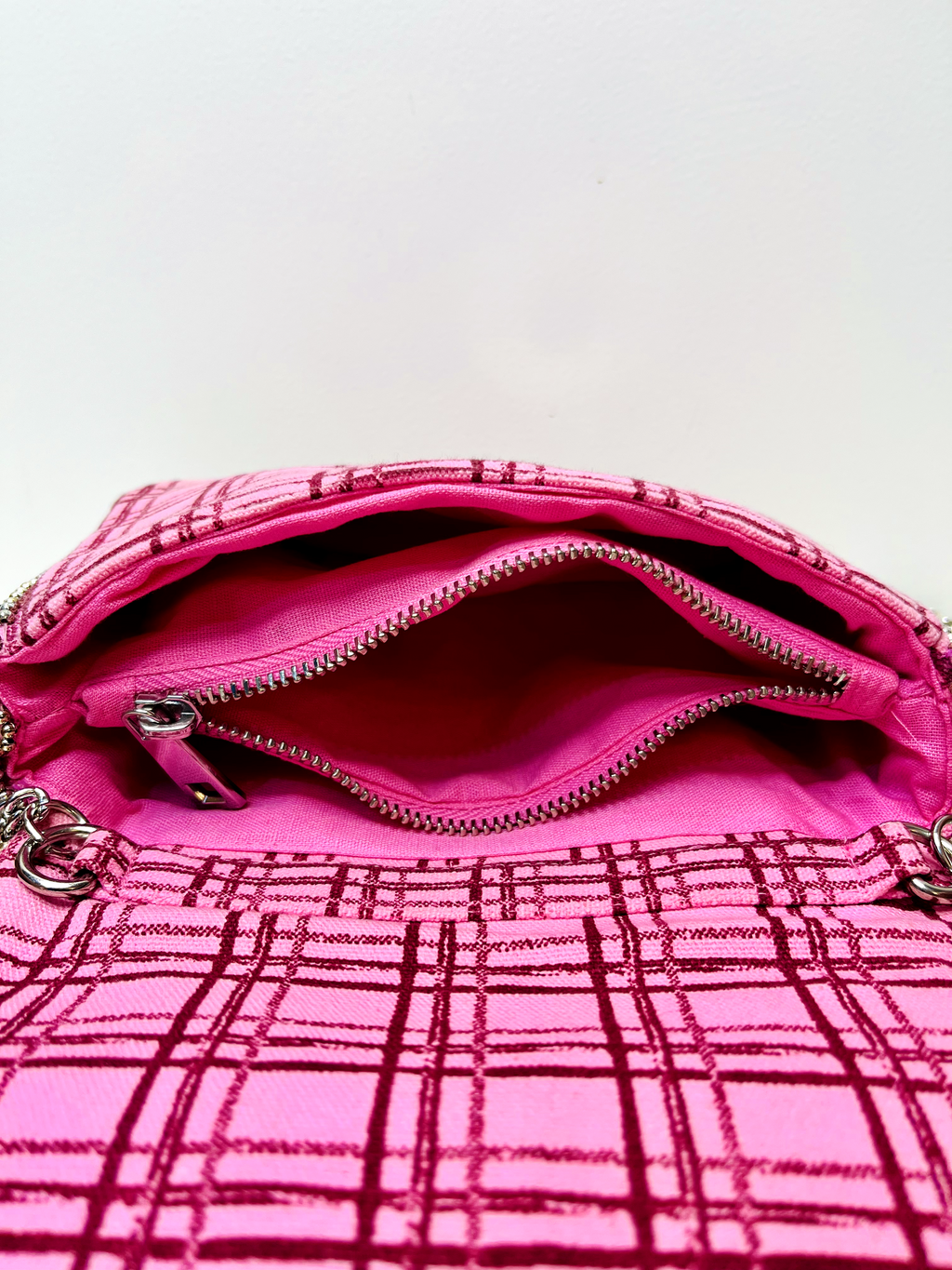 Pink Sling Bag at Kamakhyaa by Pre Loved. This item is Bags, Casual Wear, Mirror Work, Multicolor, Natural, Sling Bags