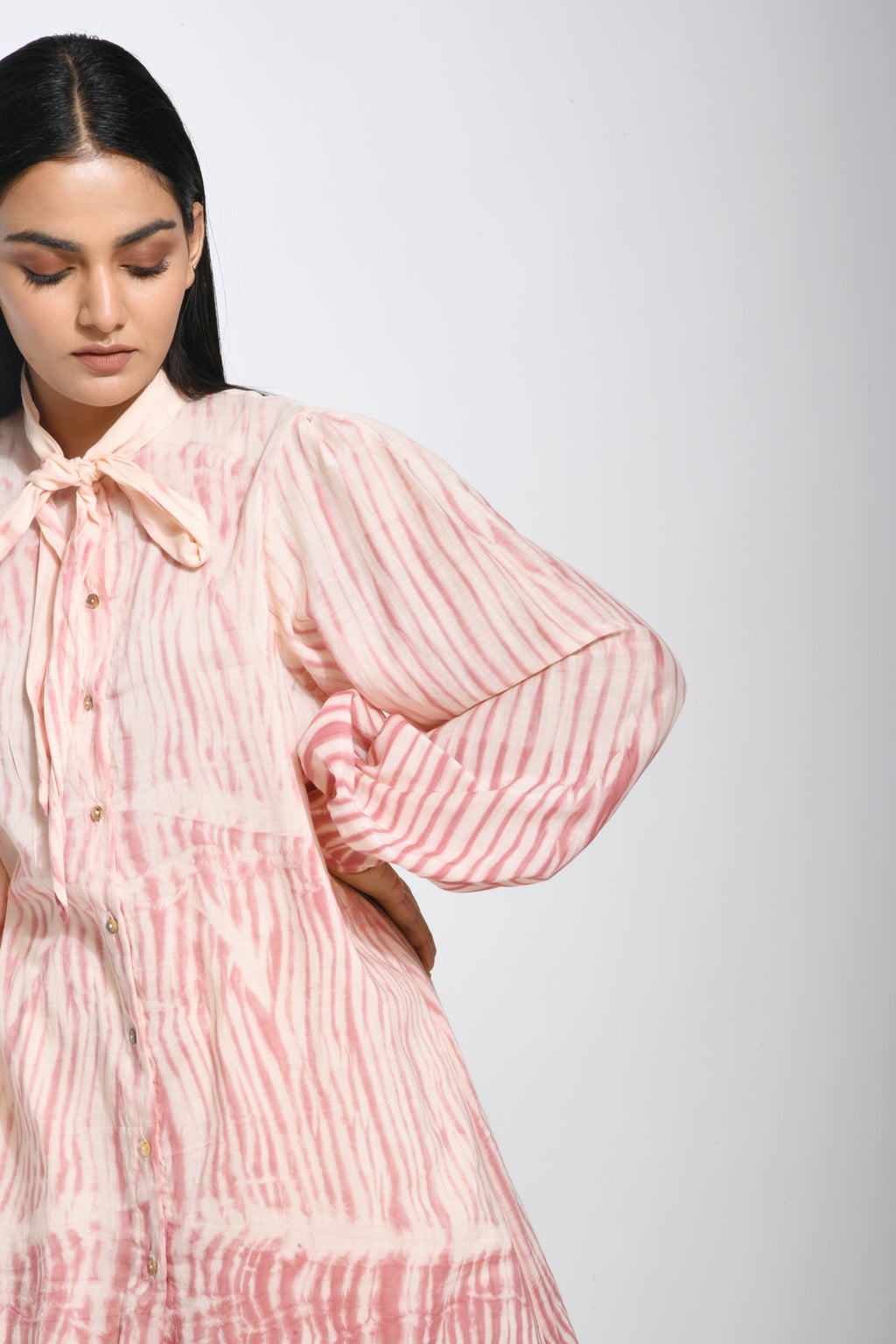 Pink Textured Top at Kamakhyaa by The Loom Art. This item is Best Selling, Between the Lines, Cotton Silk, July Sale, July Sale 2023, Natural, Ombre & Dyes, Party Wear, Pink, Regular Fit, Shirts, Tops, Womenswear