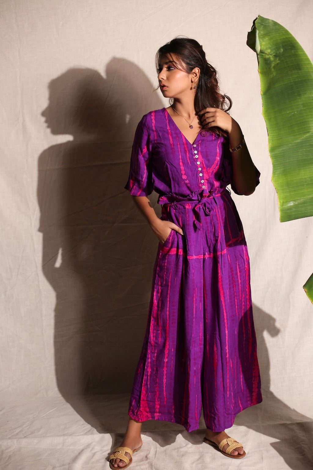 Pink Tie & Dye Top And Pants-Sets Of Two at Kamakhyaa by Keva. This item is Best Selling, Co-ord Sets, Day Dream, Natural, Pink, Printed Selfsame, Purple, Rayon, Relaxed Fit, Resort Wear, Tie & Dye, Vacation, Vacation Co-ords, Womenswear