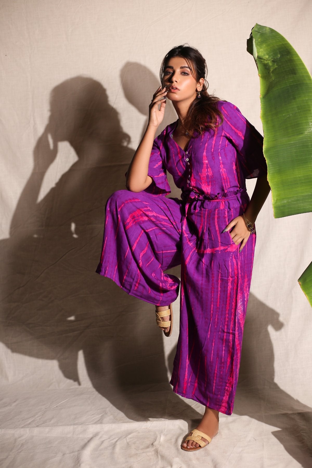 Pink Tie & Dye Top And Pants-Sets Of Two at Kamakhyaa by Keva. This item is Best Selling, Co-ord Sets, Day Dream, Natural, Pink, Printed Selfsame, Purple, Rayon, Relaxed Fit, Resort Wear, Tie & Dye, Vacation, Vacation Co-ords, Womenswear