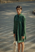 Pleated Dress at Kamakhyaa by Lafaani. This item is 100% pure cotton, Casual Wear, Green, Mini Dresses, Natural with azo free dyes, Organic, Regular Fit, Rewind, Solids, Womenswear