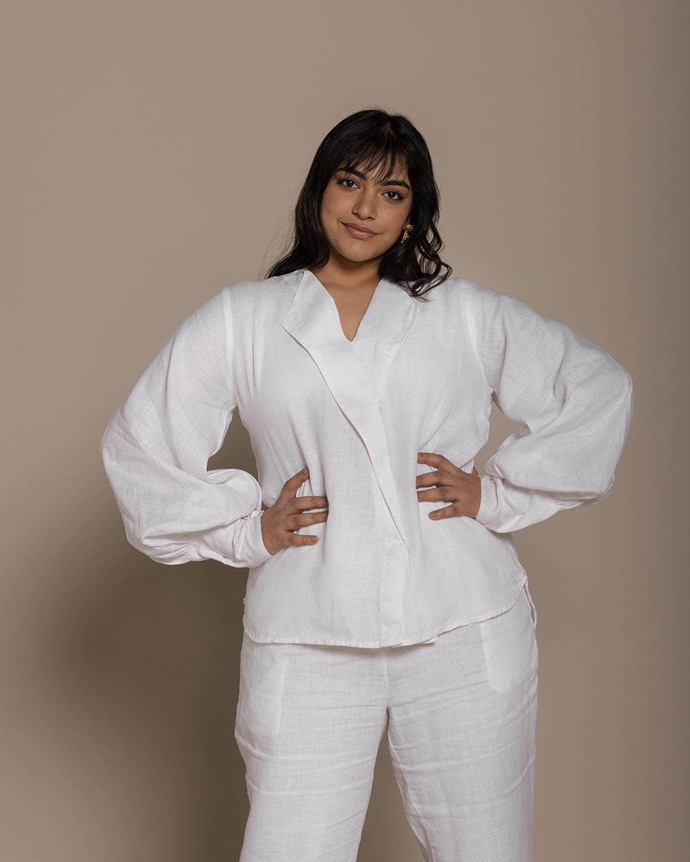 Poems In The Sky Top - Coconut White at Kamakhyaa by Reistor. This item is Blouses, Casual Wear, For Mother, For Mother W, Hemp, Natural, Office Wear, Relaxed Fit, Solids, Tops, White, Womenswear