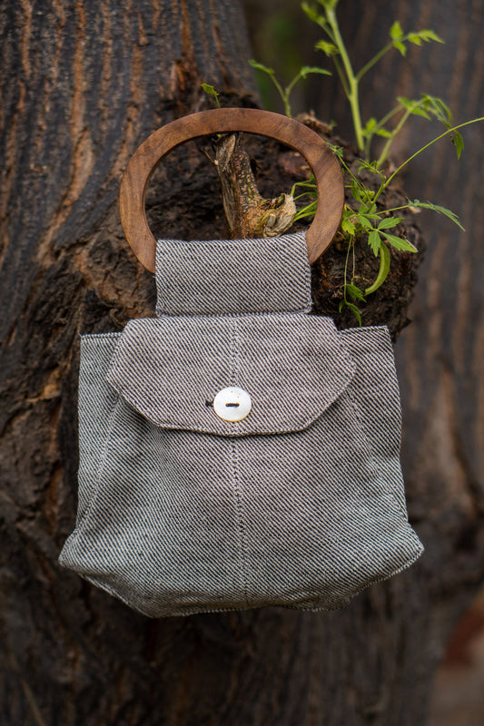 Pouch Bag at Kamakhyaa by Lafaani. This item is 100% pure cotton, Bags, Black, Casual Wear, Grey, Handbags, Natural with azo free dyes, Organic, Regular Fit, Solids, Sonder