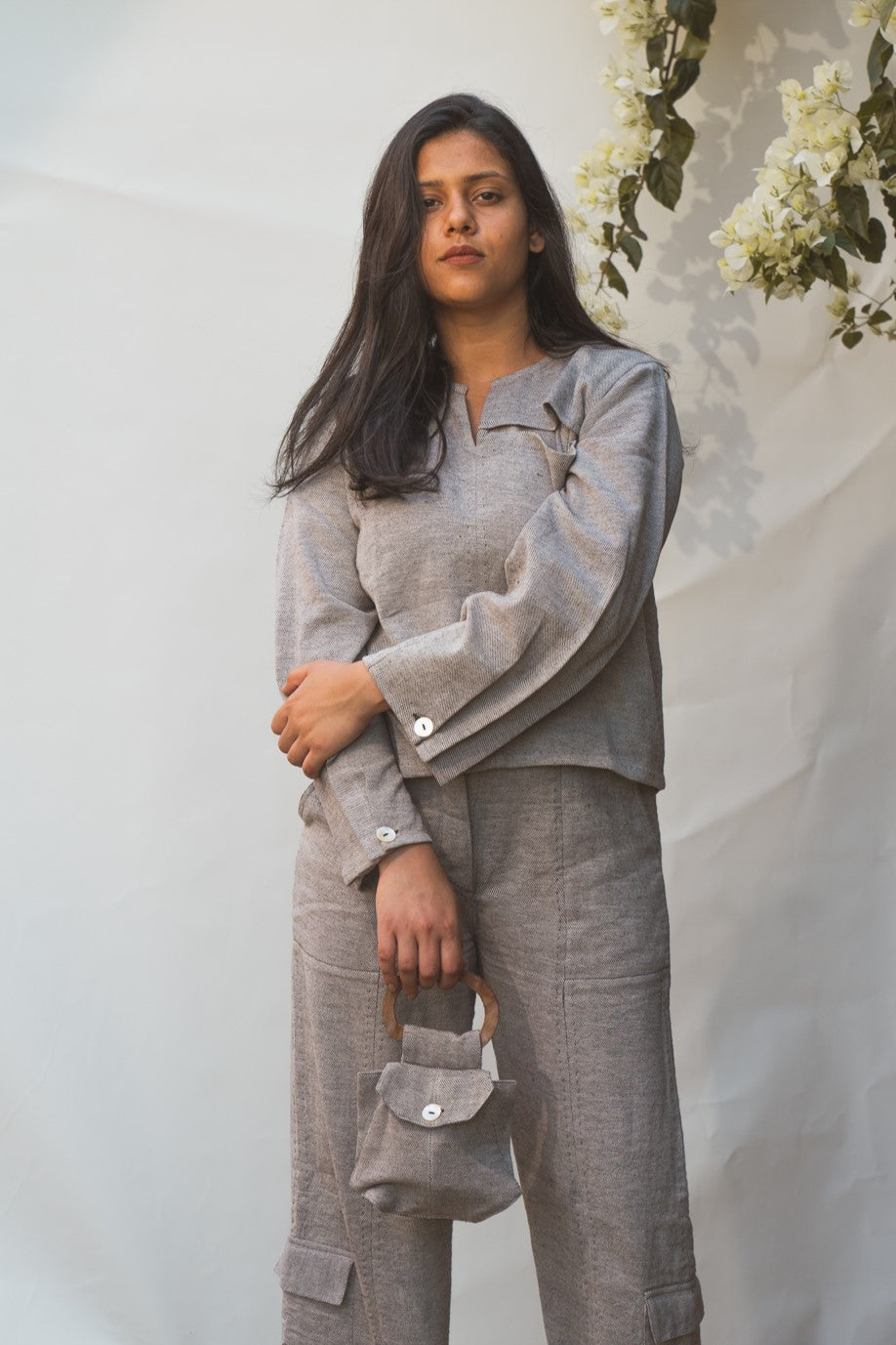 Pouch Bag at Kamakhyaa by Lafaani. This item is 100% pure cotton, Bags, Black, Casual Wear, Grey, Handbags, Natural with azo free dyes, Organic, Regular Fit, Solids, Sonder