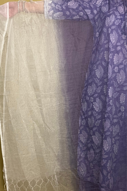 Purple Cotton Kurta Set With Mask at Kamakhyaa by Kamakhyaa. This item is Cotton, Ethnic Wear, Kurta Pant Sets, Kurta Set with Dupattas, Natural, Prints, Purple, Regular Fit, Womenswear