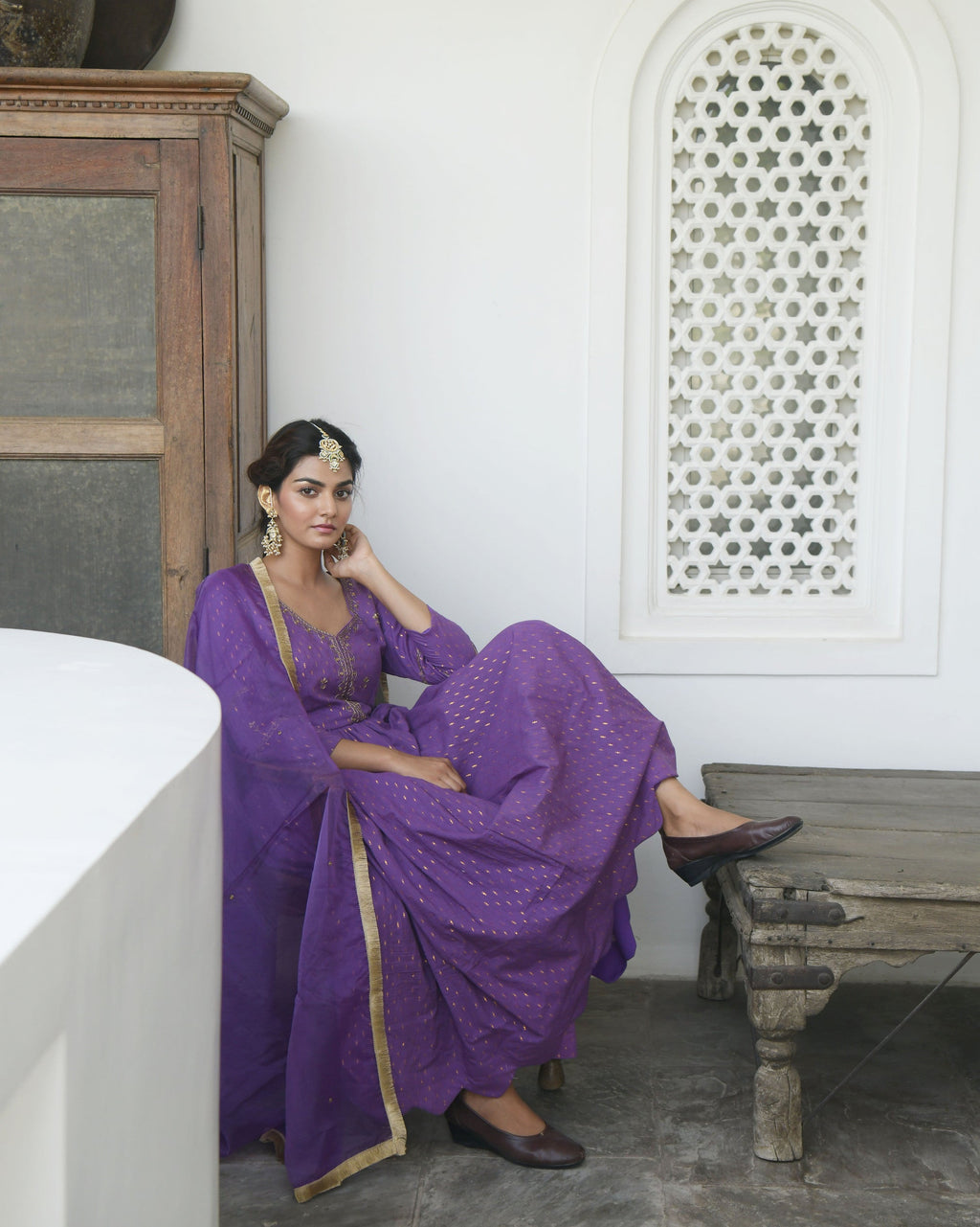 Purple Embroidered Cotton Kurta Set With Dupatta at Kamakhyaa by Taro. This item is Embroidered, Evening Wear, Handwoven Cotton, Indian Wear, July Sale, July Sale 2023, Kurta Pant Sets, Kurta Set With Dupatta, Natural, Purple, Regular Fit, Sitara Taro, Womenswear