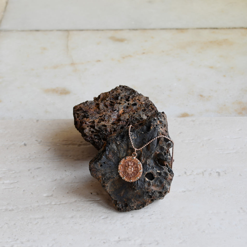 Ra Pendant Chain Set Rose Gold at Kamakhyaa by Noyra. This item is Fashion Jewellery, Gold, jewelry, July Sale, July Sale 2023, Micron, Natural, Pendant, Silver, Solids