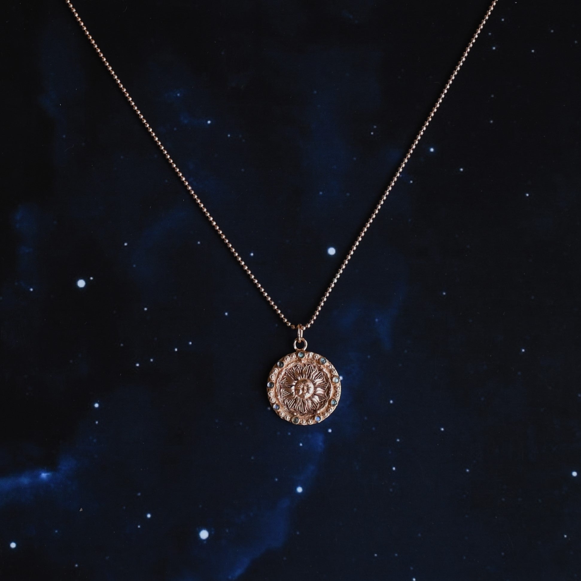 Ra Pendant Chain Set Rose Gold at Kamakhyaa by Noyra. This item is Fashion Jewellery, Gold, jewelry, July Sale, July Sale 2023, Micron, Natural, Pendant, Silver, Solids