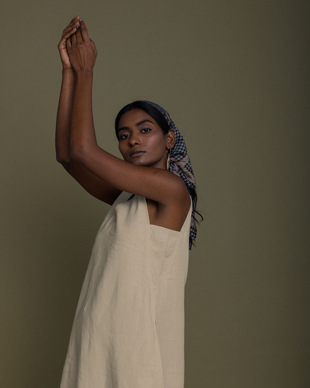 Reading Tea Leaves Dress - Sand Beige at Kamakhyaa by Reistor. This item is Best Selling, Brown, Casual Wear, Fall, Hemp, Natural, Office Wear, Short Dresses, Sleeveless Dresses, Womenswear