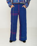 Recycled Blue Striped Cargo Pants at Kamakhyaa by Rias Jaipur. This item is 100% Cotton, Blue, Casual wear, Multicolor, Natural, Pants, RE 2.O, Regular, Stripes, Unisex, Womenswear