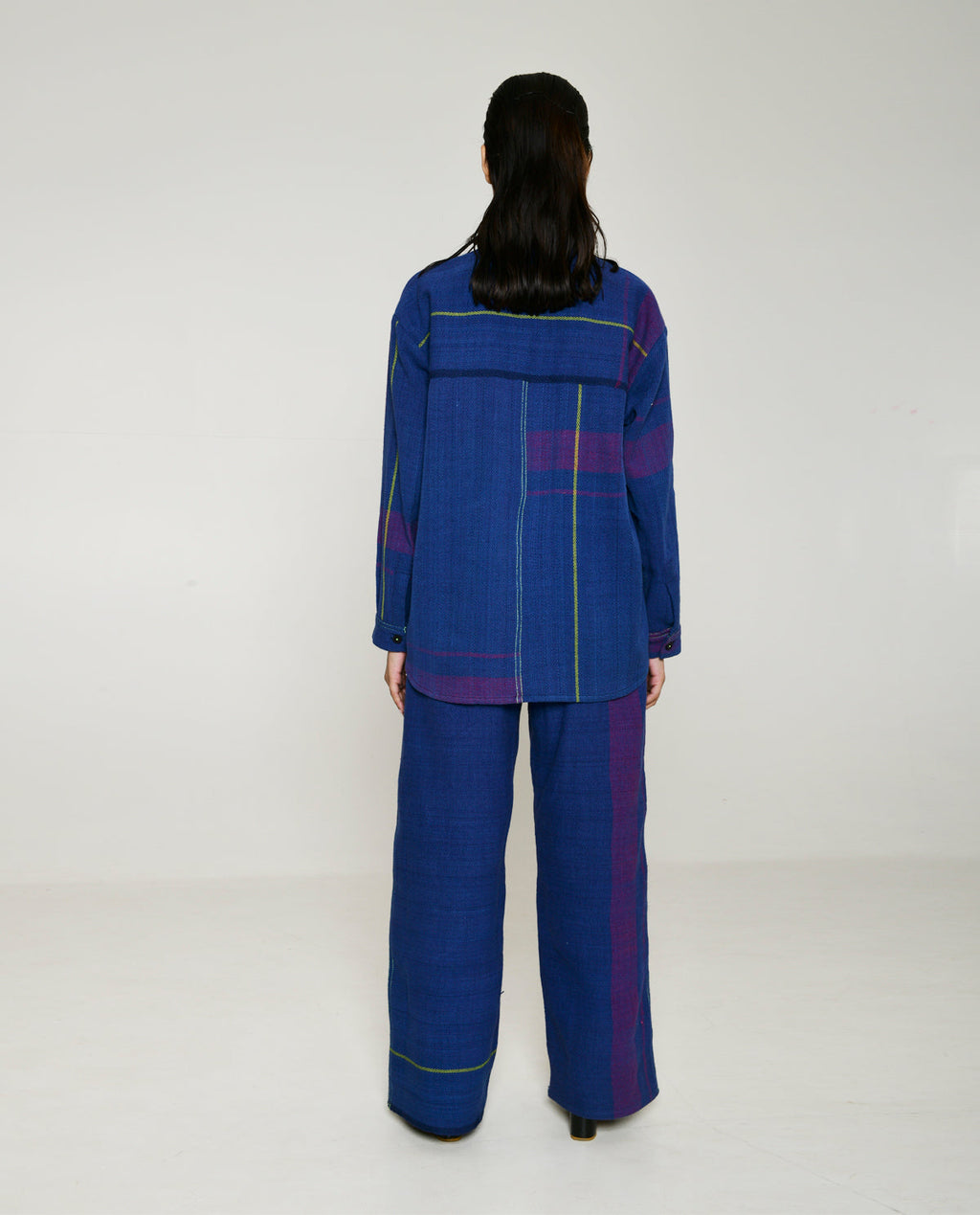 Recycled Blue Striped Shacket With pockets at Kamakhyaa by Rias Jaipur. This item is 100% Cotton, Blue, Casual wear, Multicolor, Natural, Overlays, RE 2.O, Relaxed, Stripes, Tops, Unisex, Womenswear
