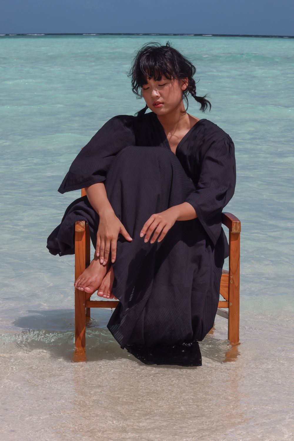 Recycled Cotton Black Casual Dress at Kamakhyaa by Raas. This item is Azo Free Dyes, Best Selling, Black, Casual Wear, Cotton, Layla, Maxi Dresses, Recycled, Relaxed Fit, Solids, Womenswear