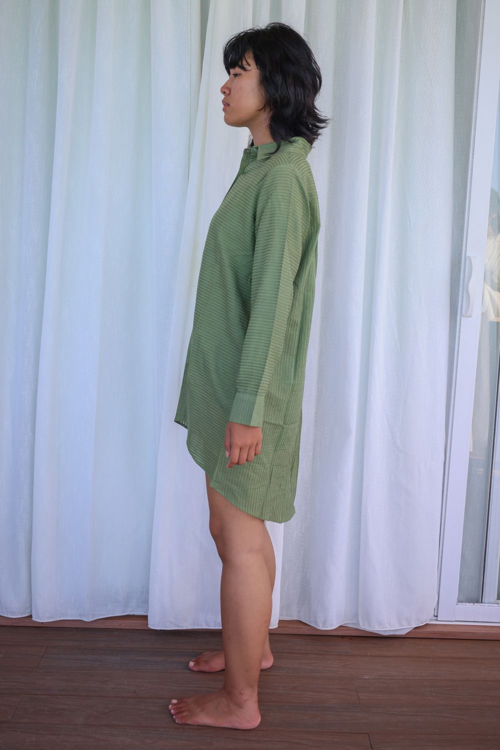 Recycled Cotton Green Solid Shirt at Kamakhyaa by Raas. This item is Azo Free Dyes, Casual Wear, Cotton, Green, Layla, Recycled, Relaxed Fit, Shirts, Solids, Womenswear