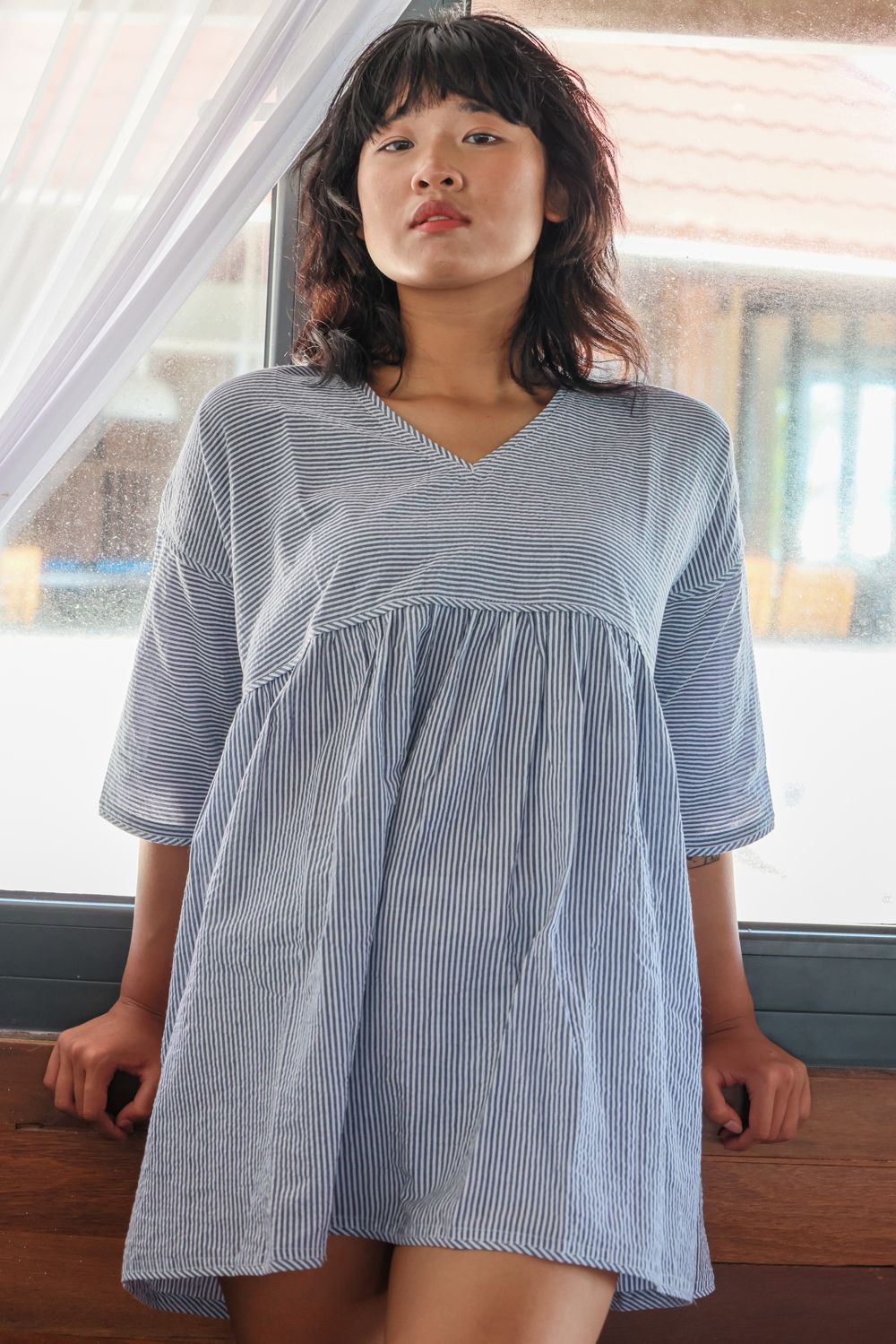 Recycled Cotton Grey Regular Tunic Top at Kamakhyaa by Raas. This item is Azo Free Dyes, Cotton, Grey, Layla, Recycled, Regular Fit, Resort Wear, Solids, Tunic Tops, Womenswear
