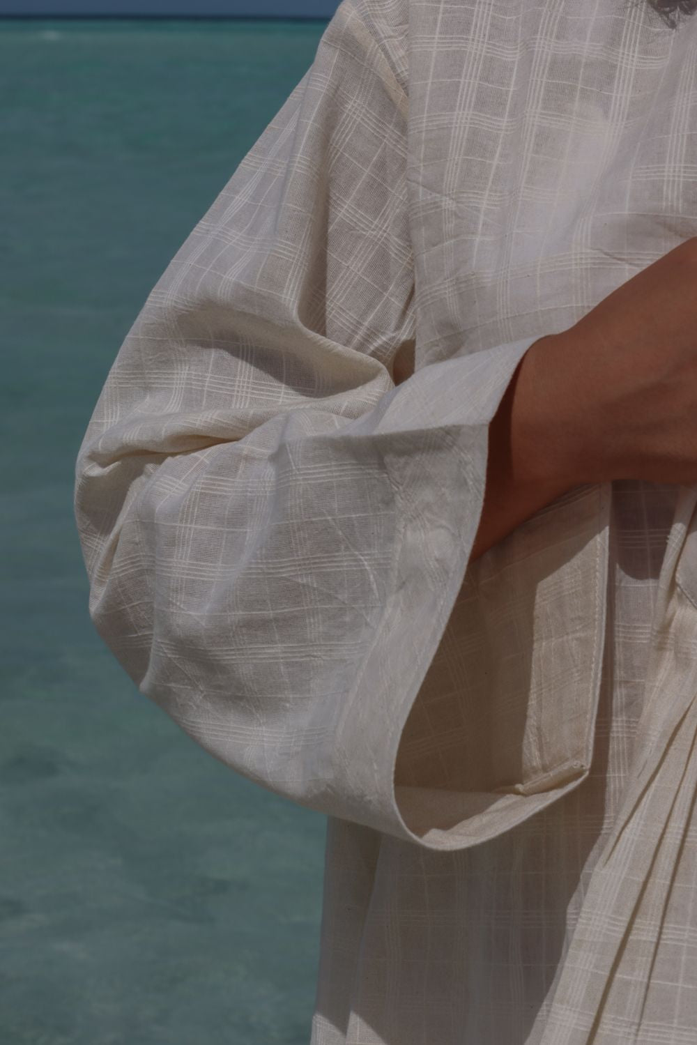 Recycled Cotton Off-White solid Tunic at Kamakhyaa by Raas. This item is Azo Free Dyes, Best Selling, Casual Wear, Cotton, Layla, Off-White, Recycled, Relaxed Fit, Solids, Tunic Tops, Womenswear