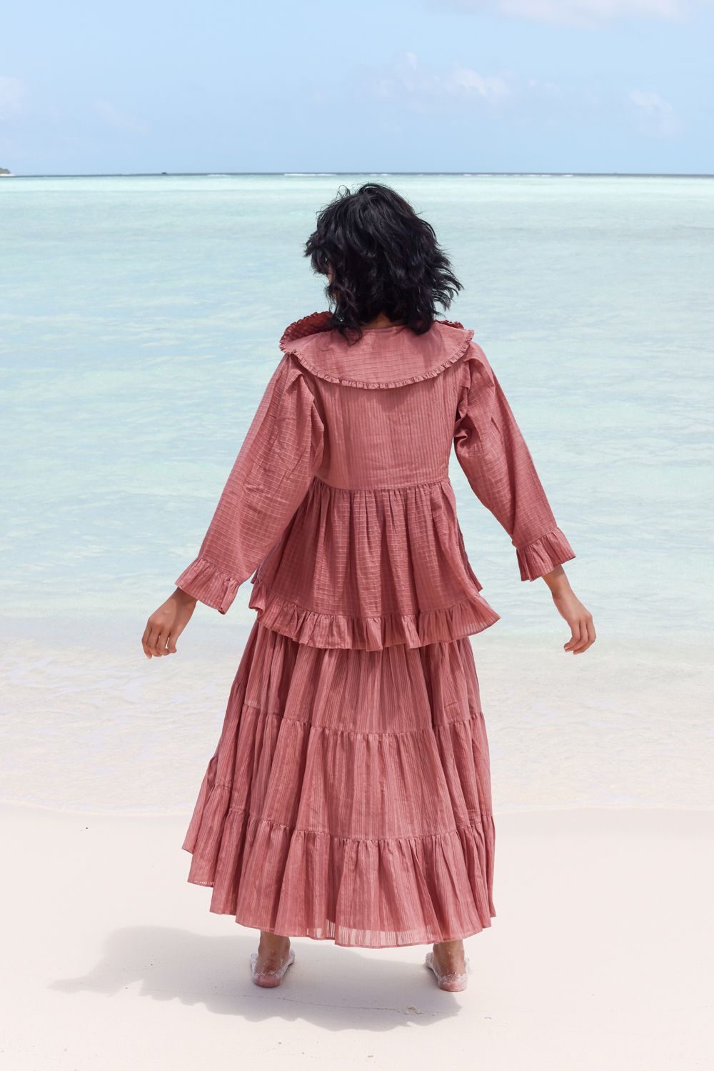 Recycled Cotton Pink Skirt at Kamakhyaa by Raas. This item is Azo Free Dyes, Casual Wear, Cotton, Layla, Pink, Recycled, Relaxed Fit, Skirts, Solids, Womenswear