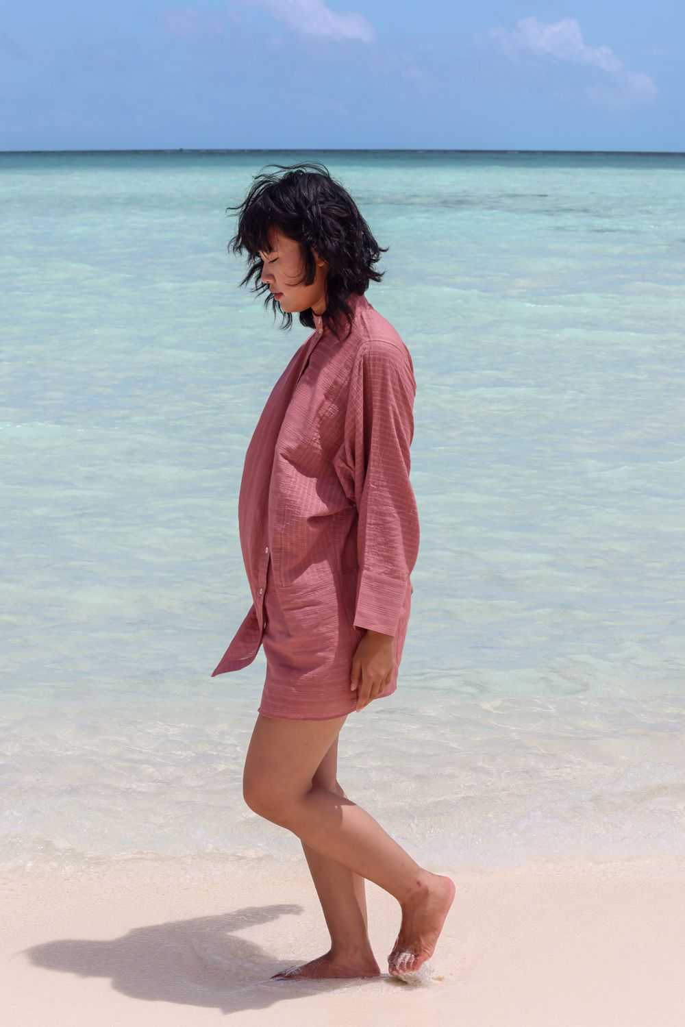 Recycled Cotton Pink Solid Shirt at Kamakhyaa by Raas. This item is Azo Free Dyes, Casual Wear, Cotton, Layla, Pink, Recycled, Relaxed Fit, Shirts, Solids, Womenswear