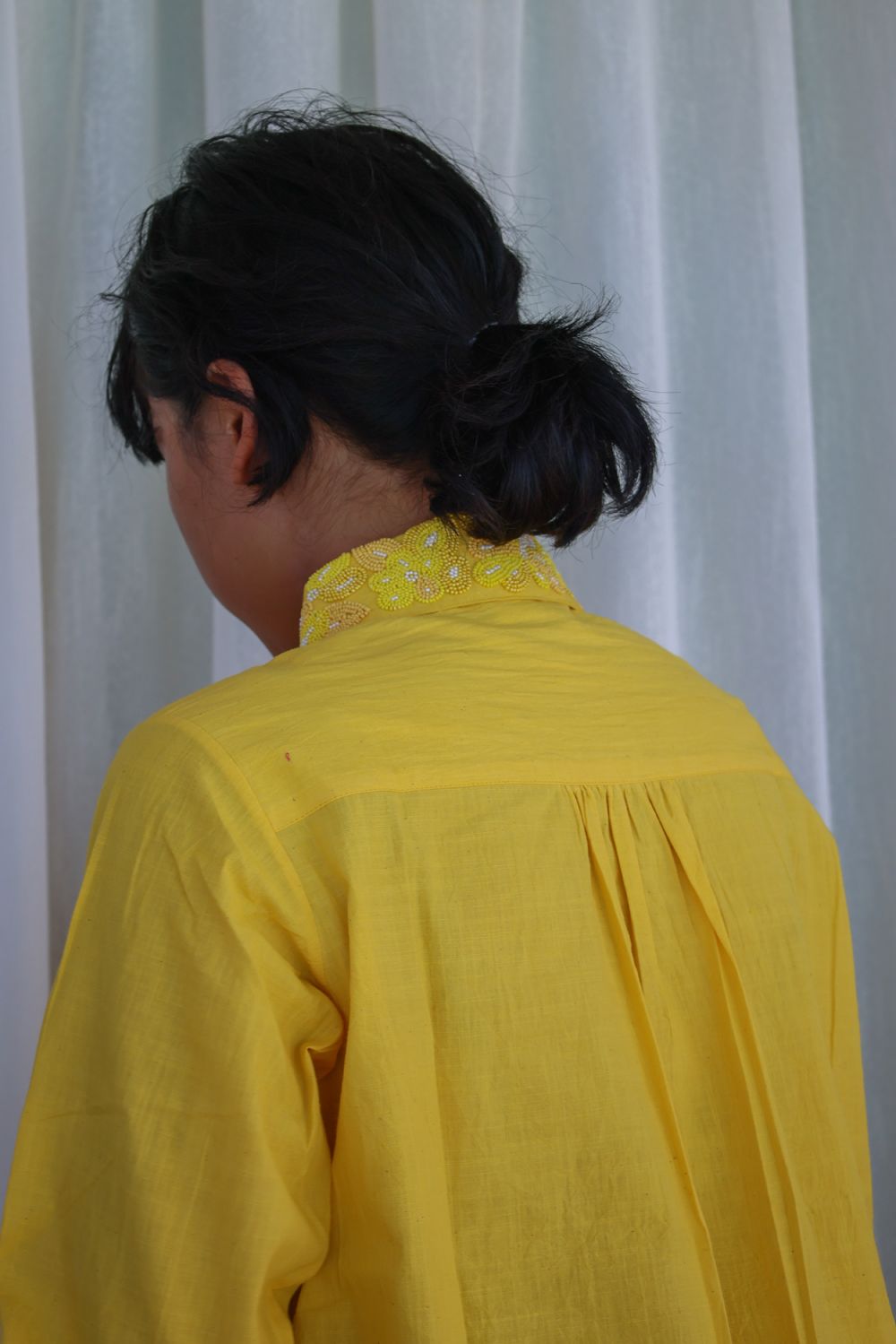 Recycled Cotton Yellow solid Shirt at Kamakhyaa by Raas. This item is Azo Free Dyes, Cotton, Layla, Office Wear, Recycled, Relaxed Fit, Shirts, Solids, Womenswear, Yellow