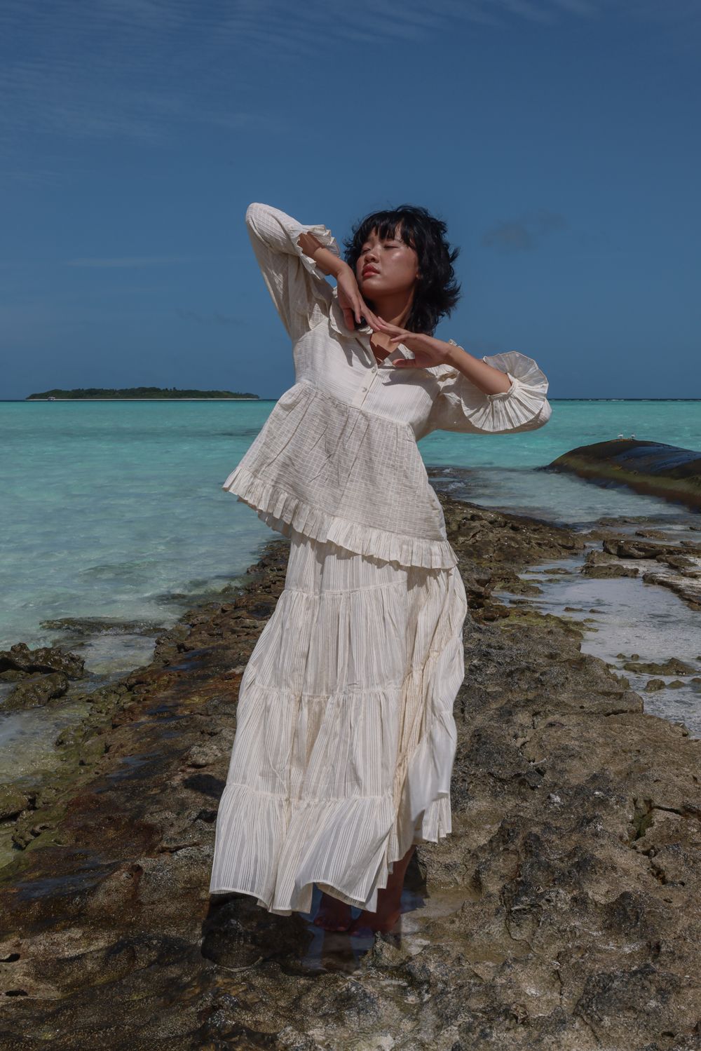 Recycled Off-White Cotton Tunic Tops at Kamakhyaa by Raas. This item is Azo Free Dyes, Casual Wear, Cotton, Layla, Off-White, Recycled, Relaxed Fit, Solids, Tunics Tops, Womenswear