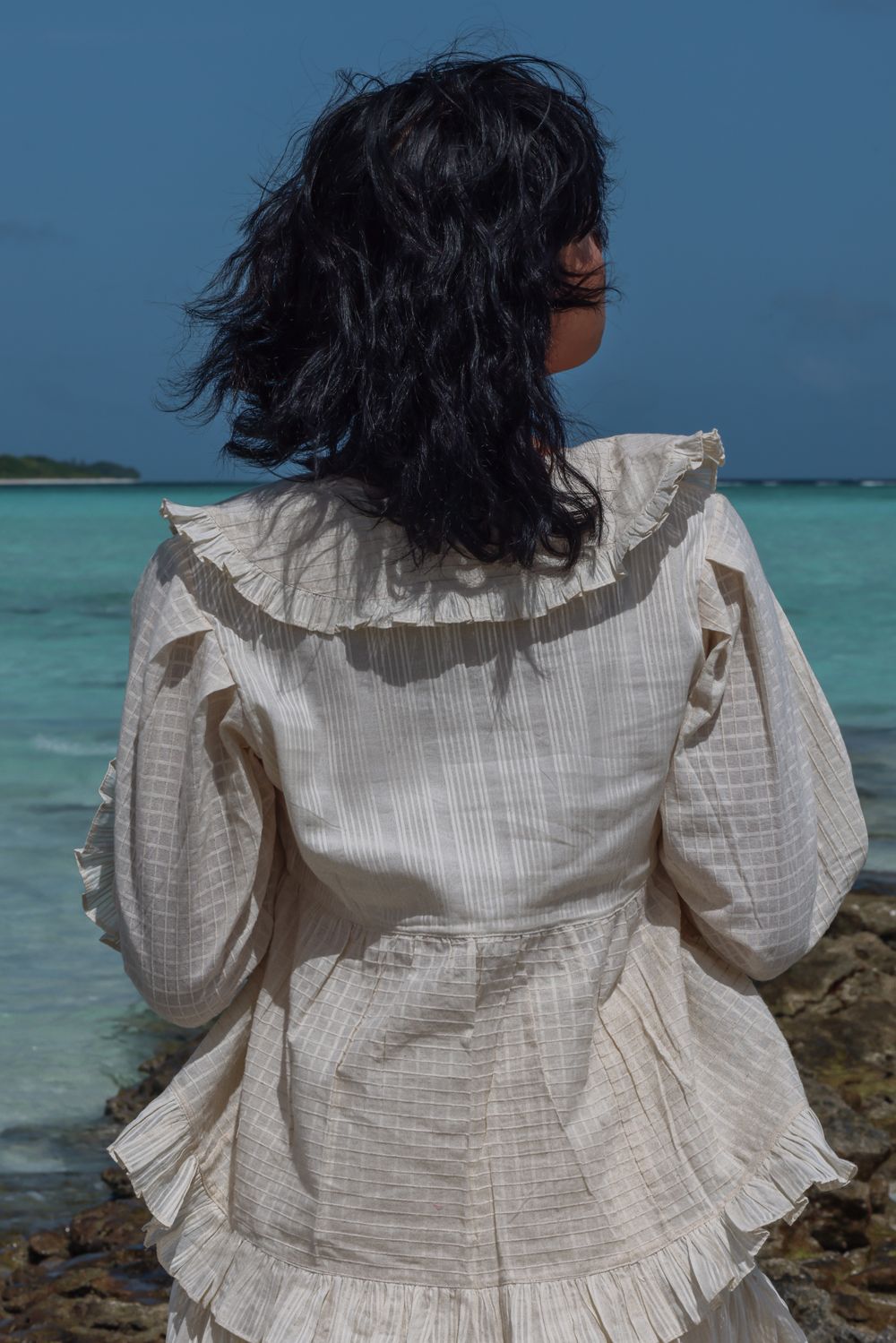 Recycled Off-White Cotton Tunic Tops at Kamakhyaa by Raas. This item is Azo Free Dyes, Casual Wear, Cotton, Layla, Off-White, Recycled, Relaxed Fit, Solids, Tunics Tops, Womenswear