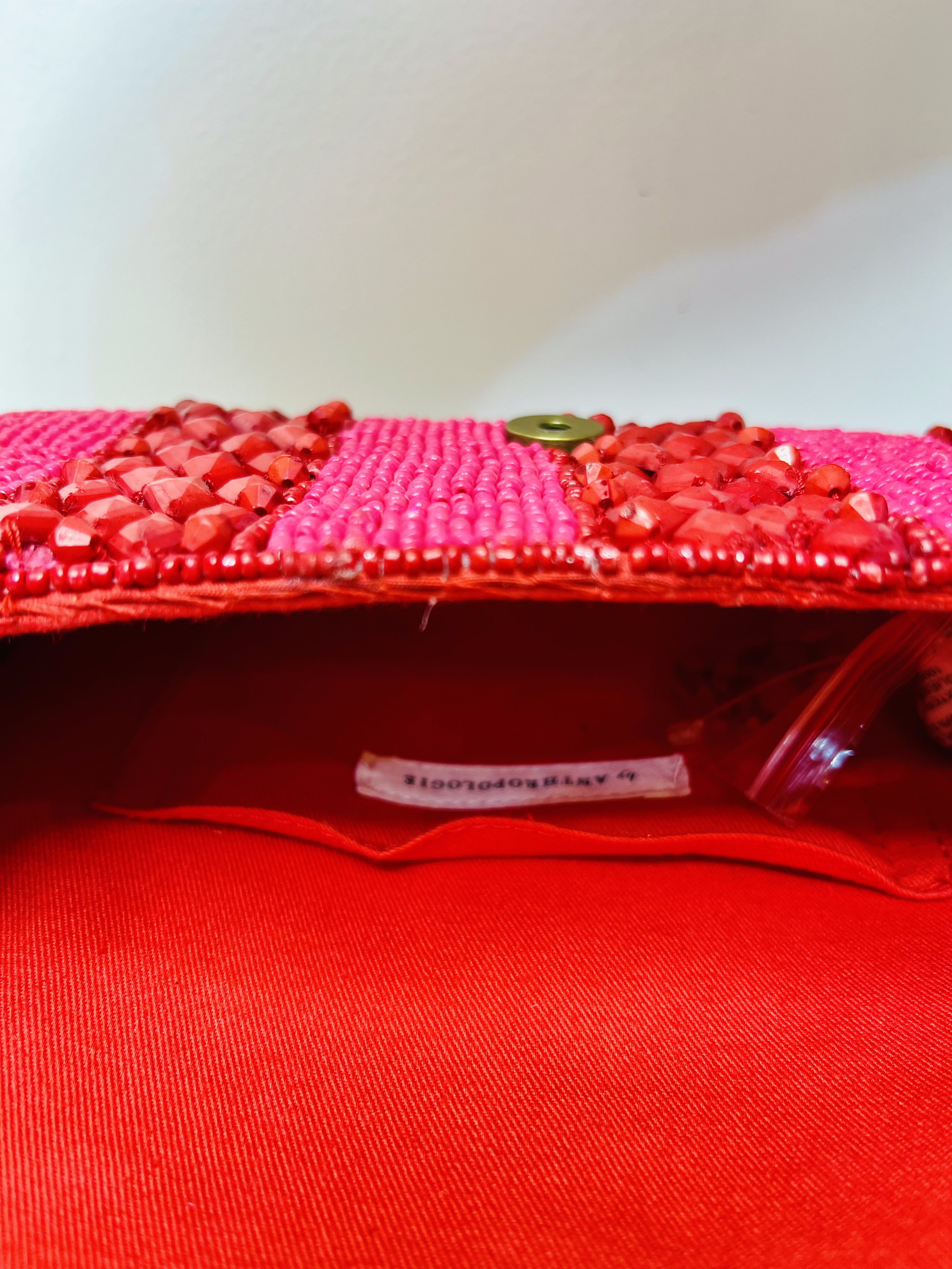 Red Beaded Sling Bag at Kamakhyaa by Pre Loved. This item is Bags, Casual Wear, Mirror Work, Multicolor, Natural, Sling Bags