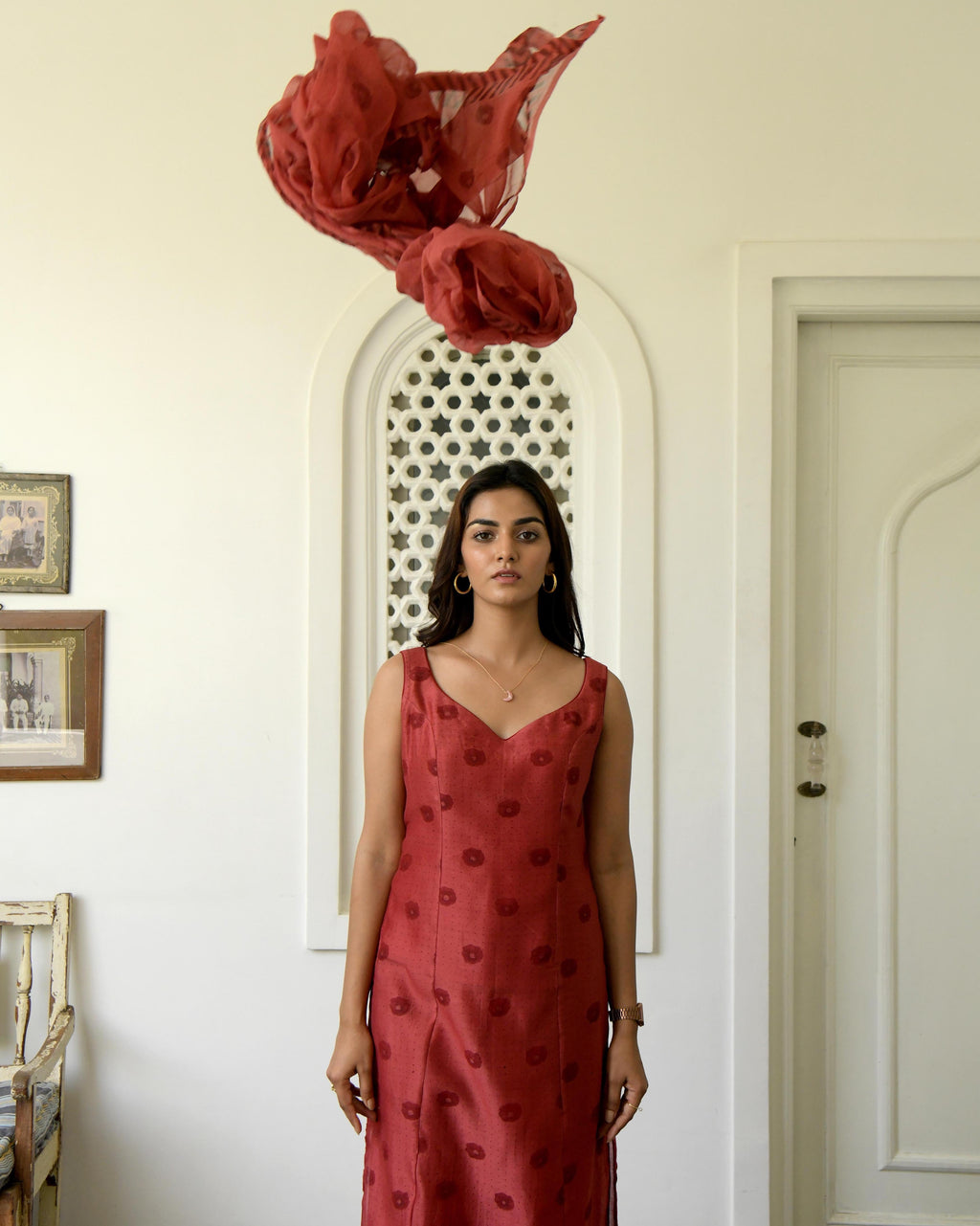 Red Chanderi Silk Printed Kurta Set With Dupatta at Kamakhyaa by Taro. This item is Best Selling, Evening Wear, Gulzar Taro, Handwoven Cotton, Indian Wear, July Sale, July Sale 2023, Kurta Pant Sets, Kurta Set With Dupatta, Natural, Prints, Red, Regular Fit, Womenswear